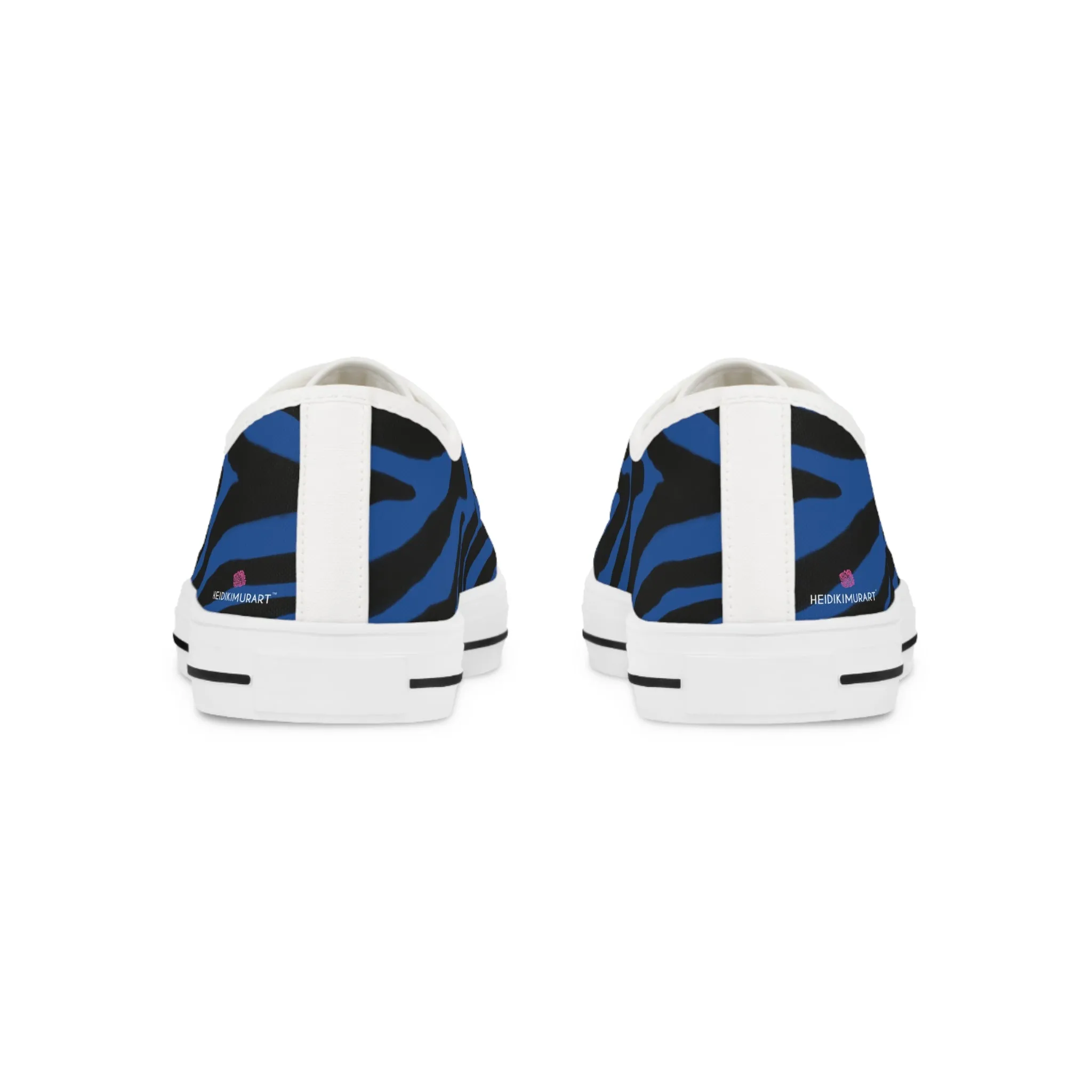 Blue Zebra Print Men's Sneakers, Blue and Black Zebra Striped Print Best Low Tops, Best Designer Men's Low Top Sneakers (US Size: 5-14)