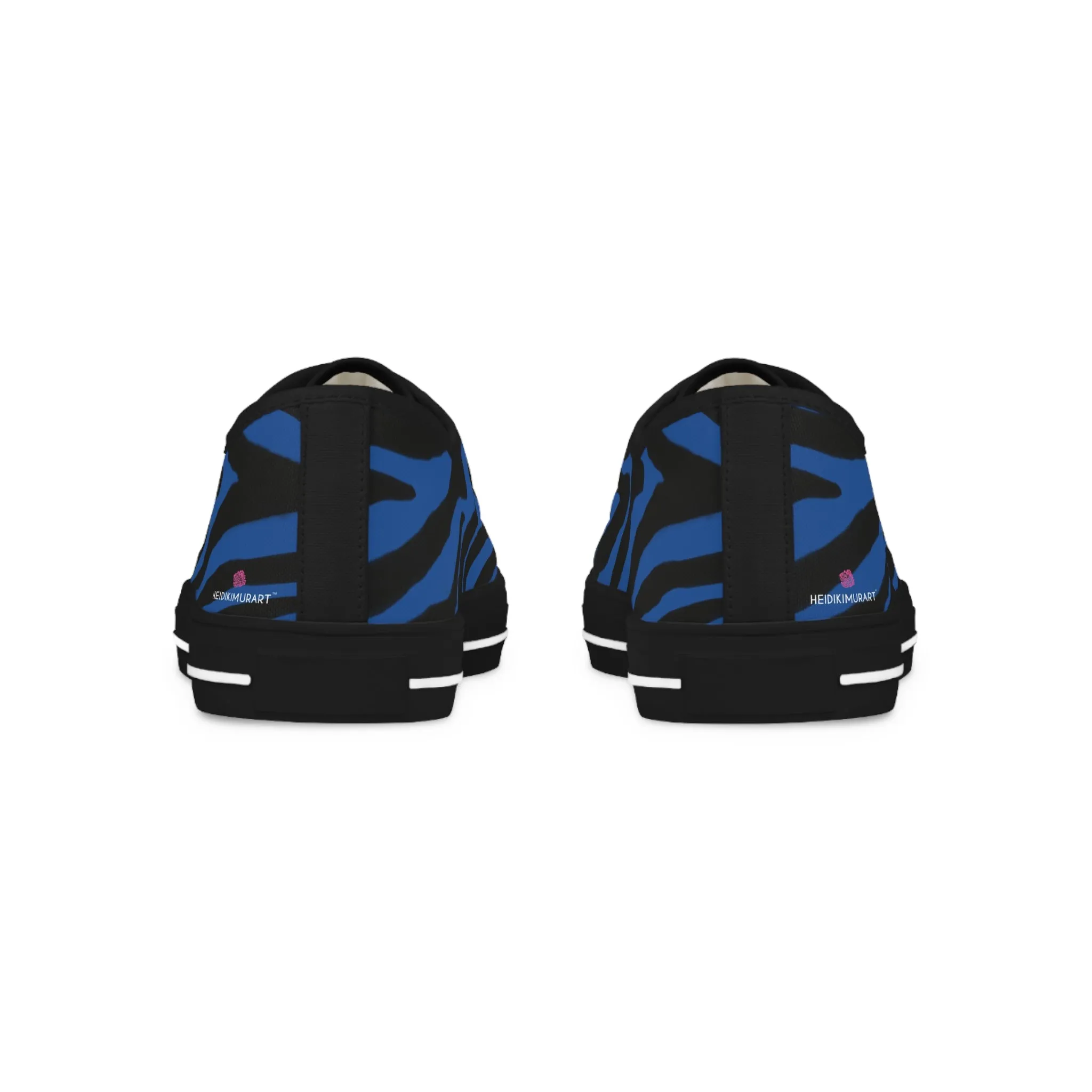 Blue Zebra Print Men's Sneakers, Blue and Black Zebra Striped Print Best Low Tops, Best Designer Men's Low Top Sneakers (US Size: 5-14)
