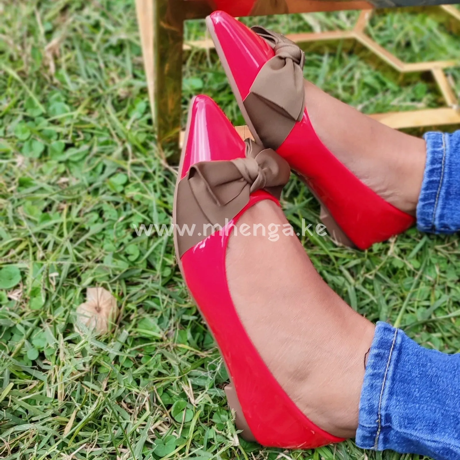 Bow flats pointed shiny, Ribbon Bow women shoes , Ladies shoe