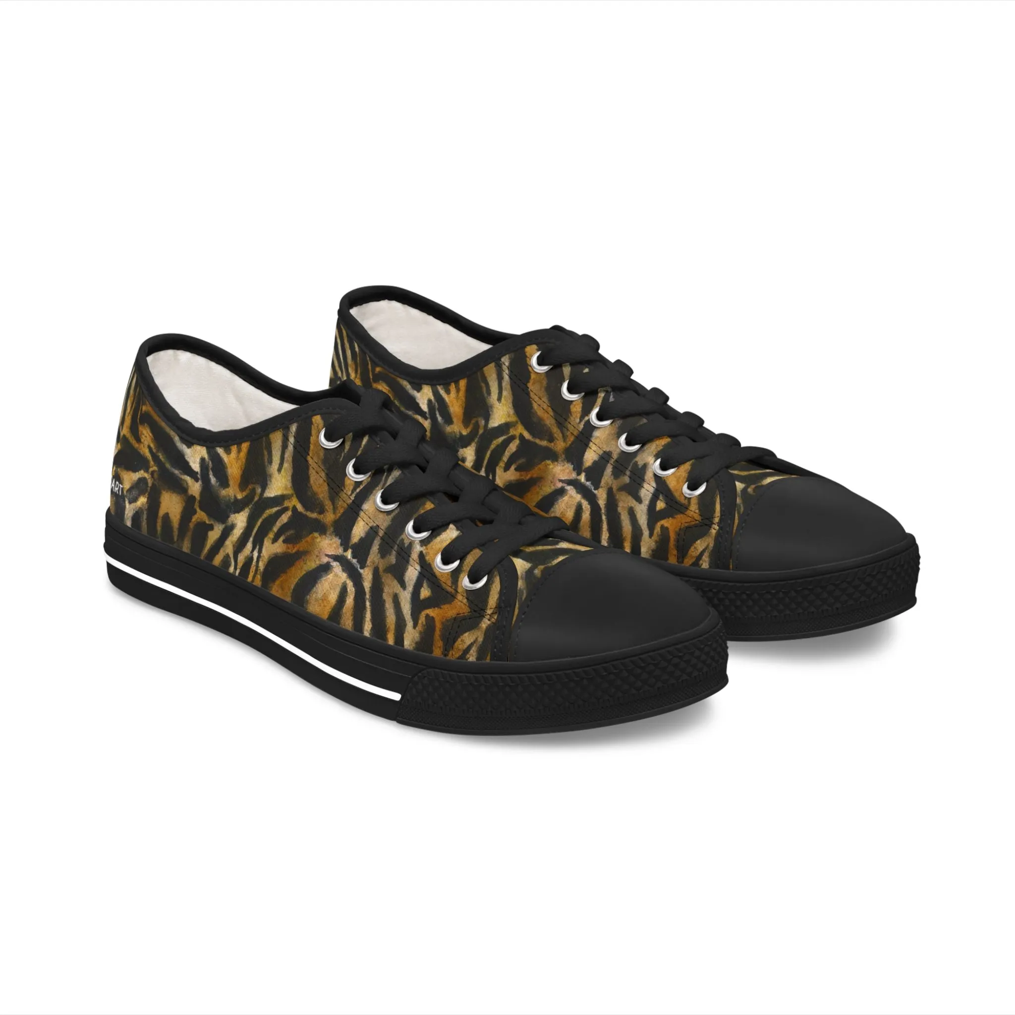 Brown Tiger Striped Women's Sneakers, Animal Print Women's Sneakers, Best Low Top Sneakers (US Size: 5.5-12)