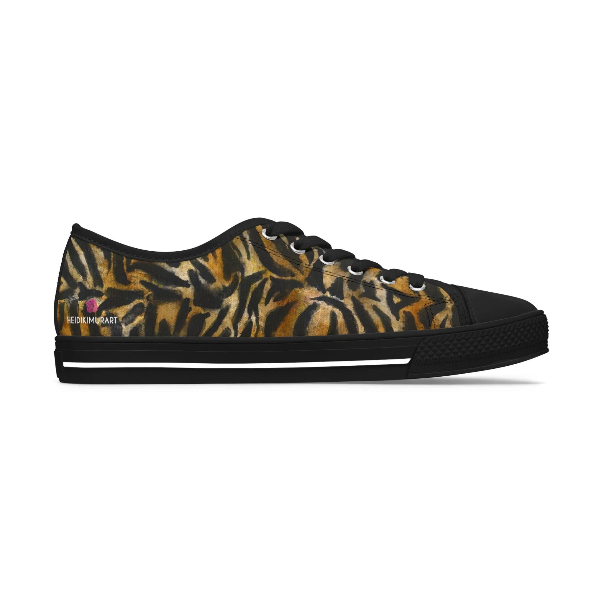 Brown Tiger Striped Women's Sneakers, Animal Print Women's Sneakers, Best Low Top Sneakers (US Size: 5.5-12)