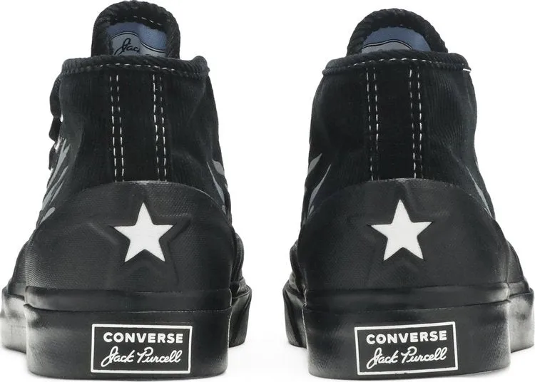 Converse ASAP Nast x Jack Purcell Mid Silver Flames Sneakers, Black