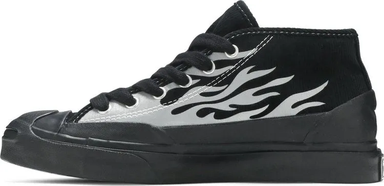 Converse ASAP Nast x Jack Purcell Mid Silver Flames Sneakers, Black