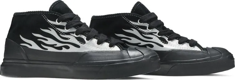 Converse ASAP Nast x Jack Purcell Mid Silver Flames Sneakers, Black