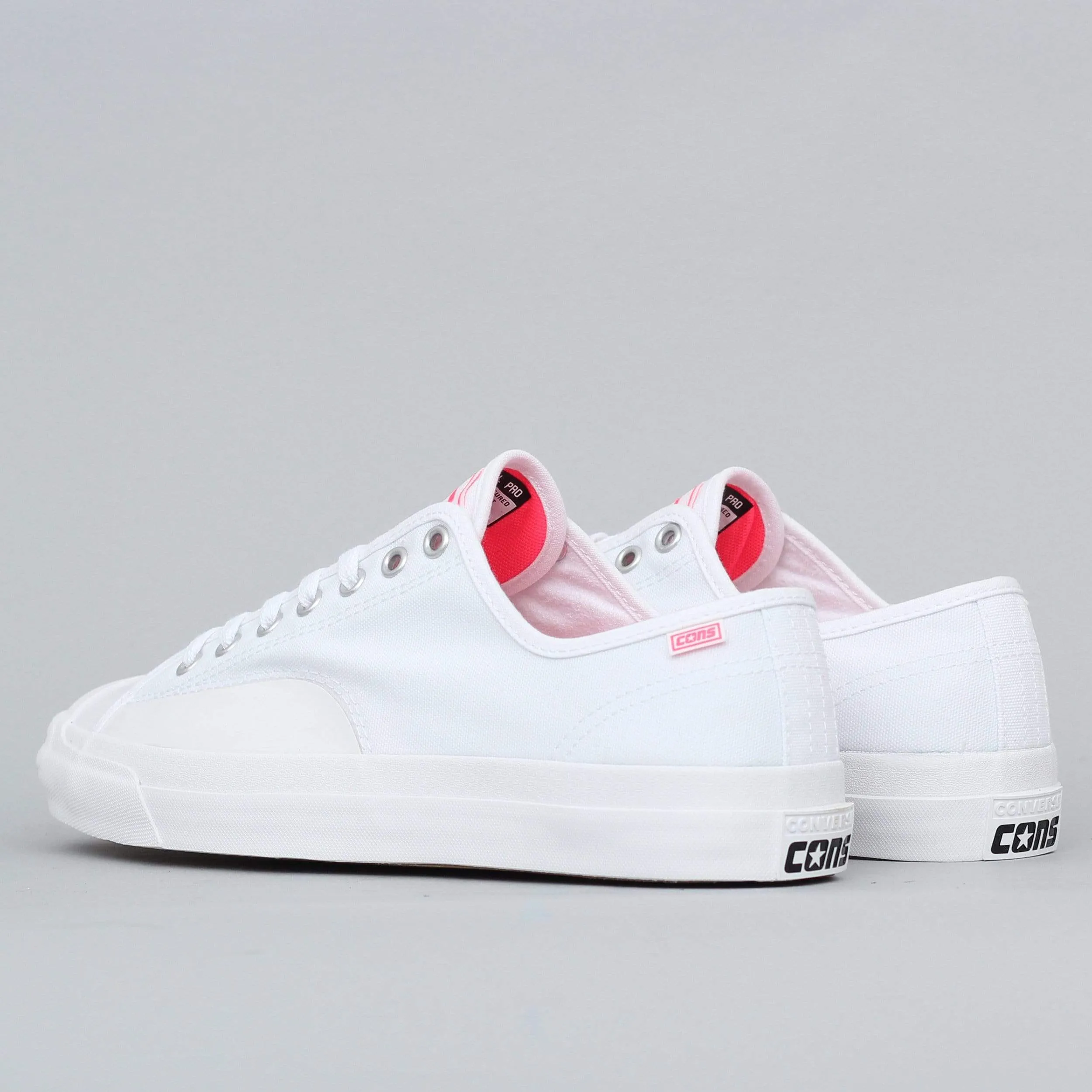 Converse Jack Purcell Pro OP OX Shoes White / Racer Pink / White