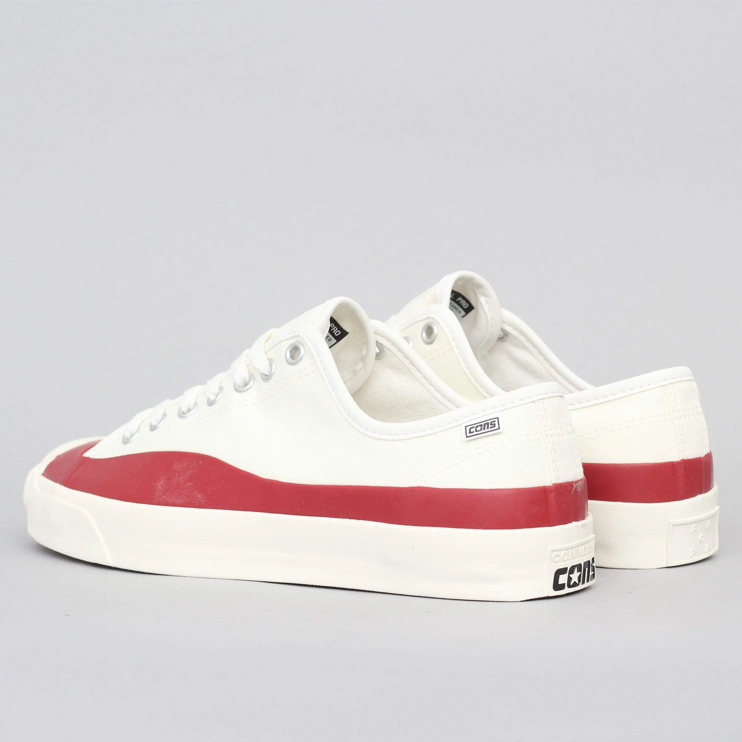 Converse X Pop Trading Jack Purcell Pro PTC OX Shoes Egret / Red Dahlia
