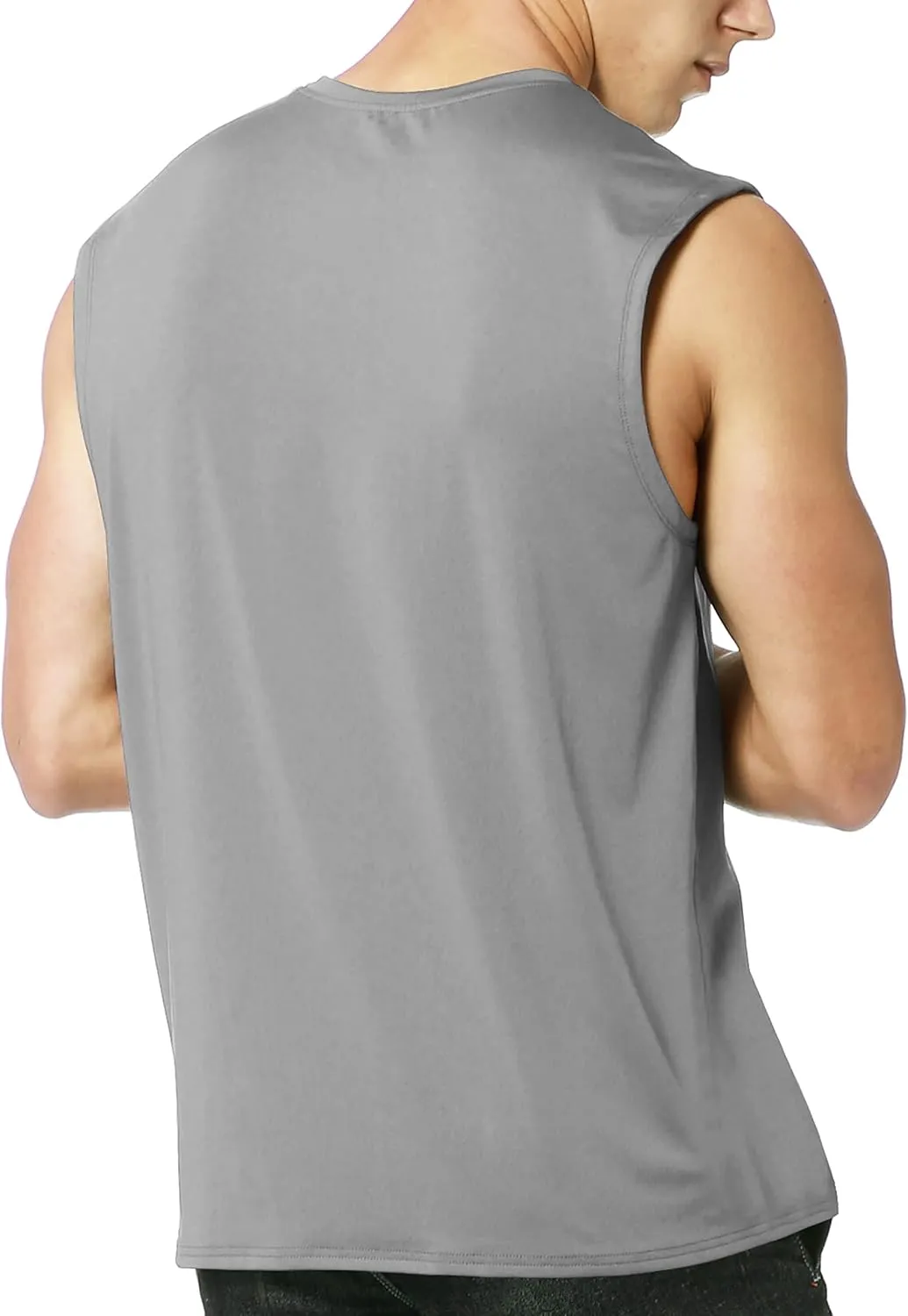 EZRUN Men's Sleeveless Shirt Quick Dry Workout Swim Shirt Gym Muscle Athletic Beach Tank Top Big and Tall