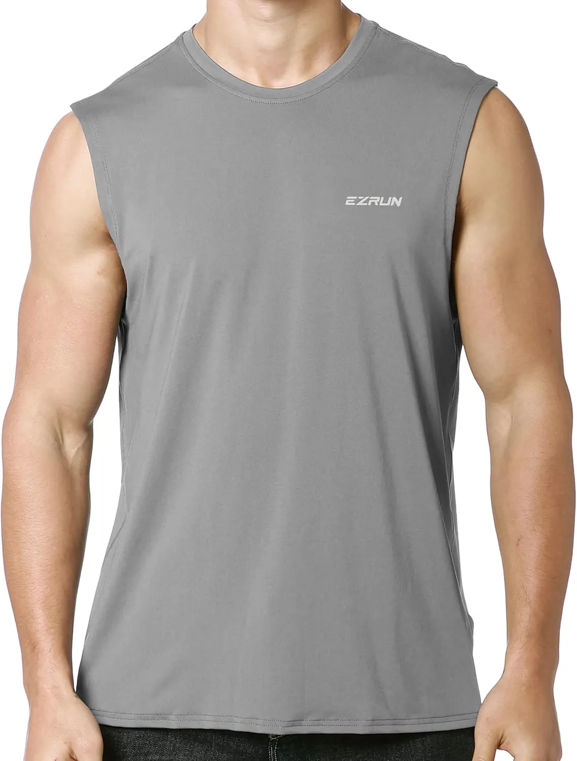 EZRUN Men's Sleeveless Shirt Quick Dry Workout Swim Shirt Gym Muscle Athletic Beach Tank Top Big and Tall