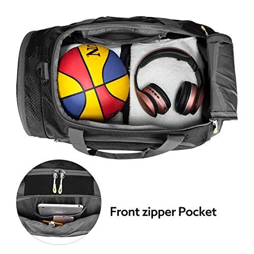 G4Free Gym Bag with Shoes Compartment Large 50L Sports Duffel Bag for Men and Women (Black)