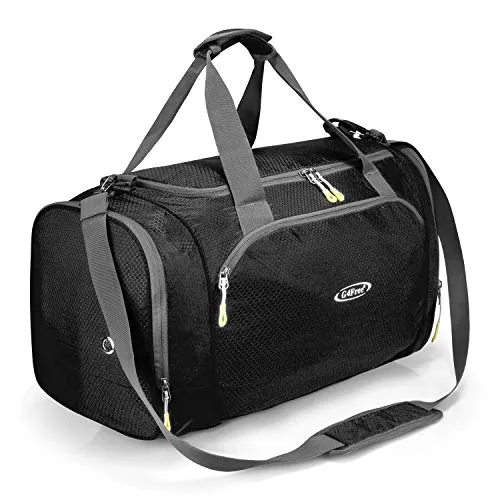 G4Free Gym Bag with Shoes Compartment Large 50L Sports Duffel Bag for Men and Women (Black)