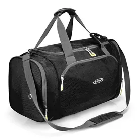 G4Free Gym Bag with Shoes Compartment Large 50L Sports Duffel Bag for Men and Women (Black)