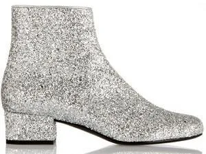 Glittered Leather Ankle Boot - (Fuchsia, Silver, Gold)