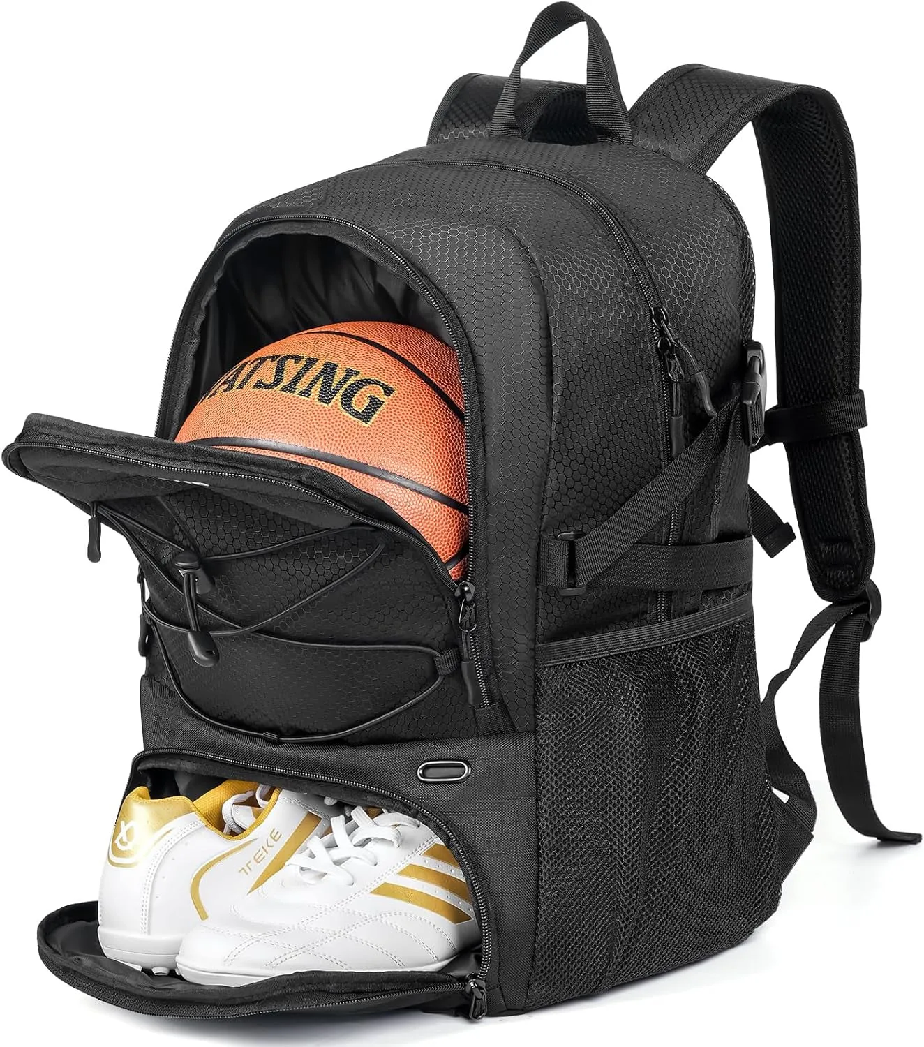 GRANDUP Basketball Backpack with Ball and Shoes Compartment Fit Volleyball, Soccer, Swim, Gym, Travel, and School, Large Capacity Sports Training Equipment Bags