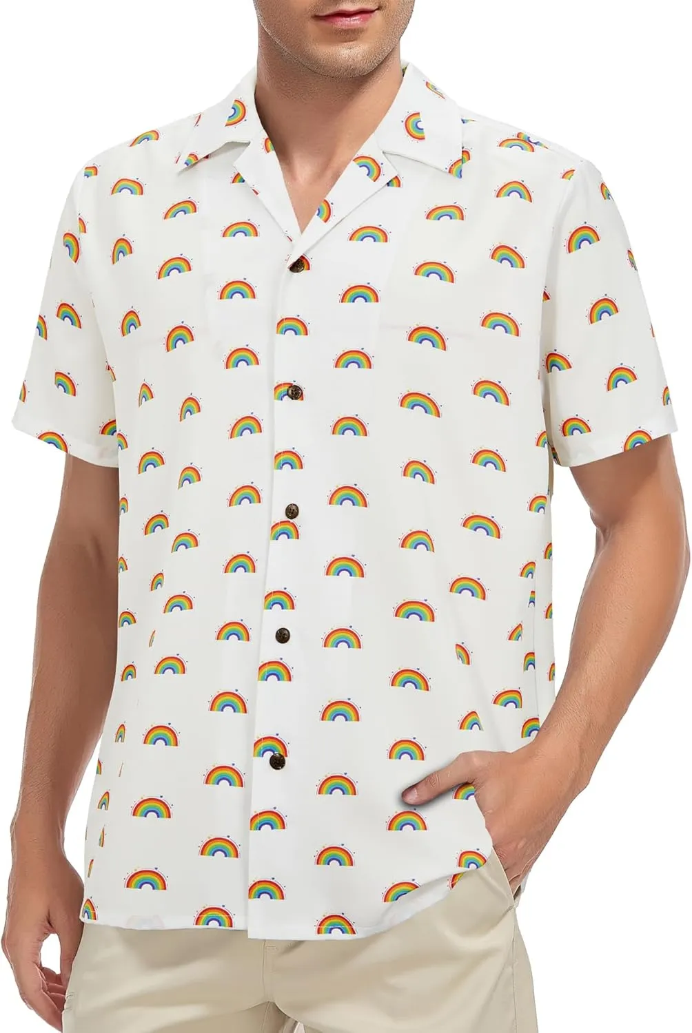 Hawaiian Shirt for Men Button Down Short Sleeve Casual Beach Shirt Summer Wear Stylish Tropical Print Shirts
