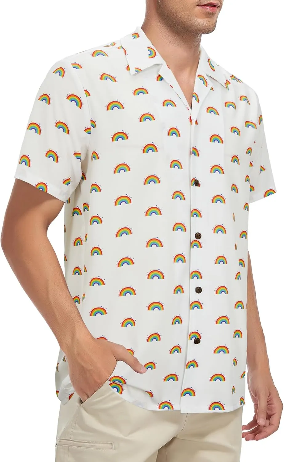 Hawaiian Shirt for Men Button Down Short Sleeve Casual Beach Shirt Summer Wear Stylish Tropical Print Shirts