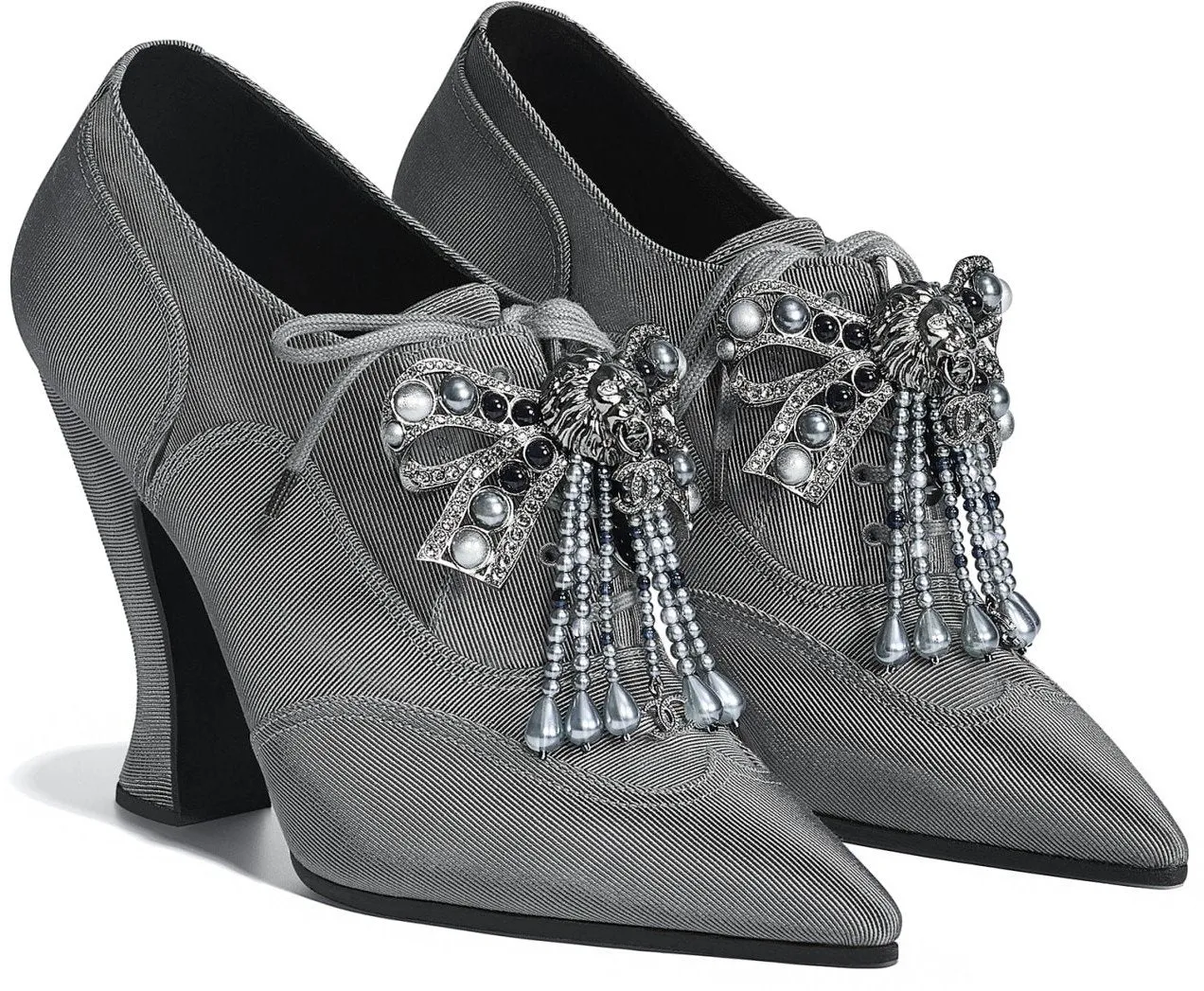 Jewel Lace-up Booties - Black, Grey, Red