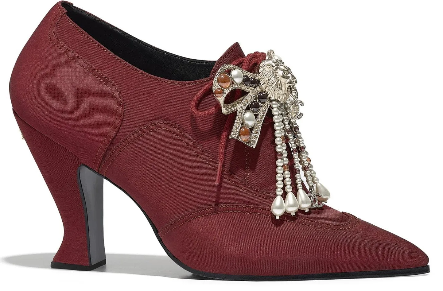 Jewel Lace-up Booties - Black, Grey, Red