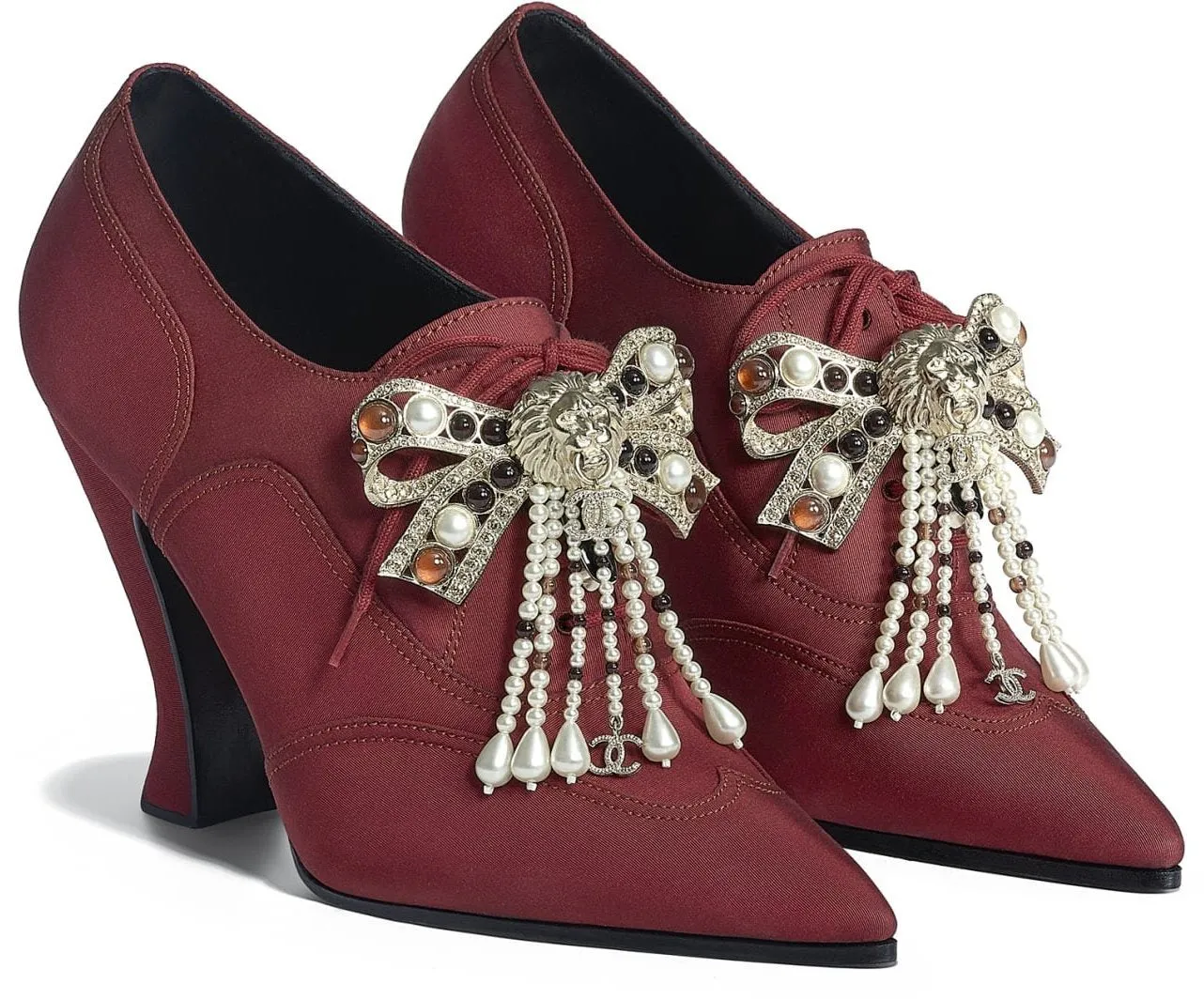 Jewel Lace-up Booties - Black, Grey, Red