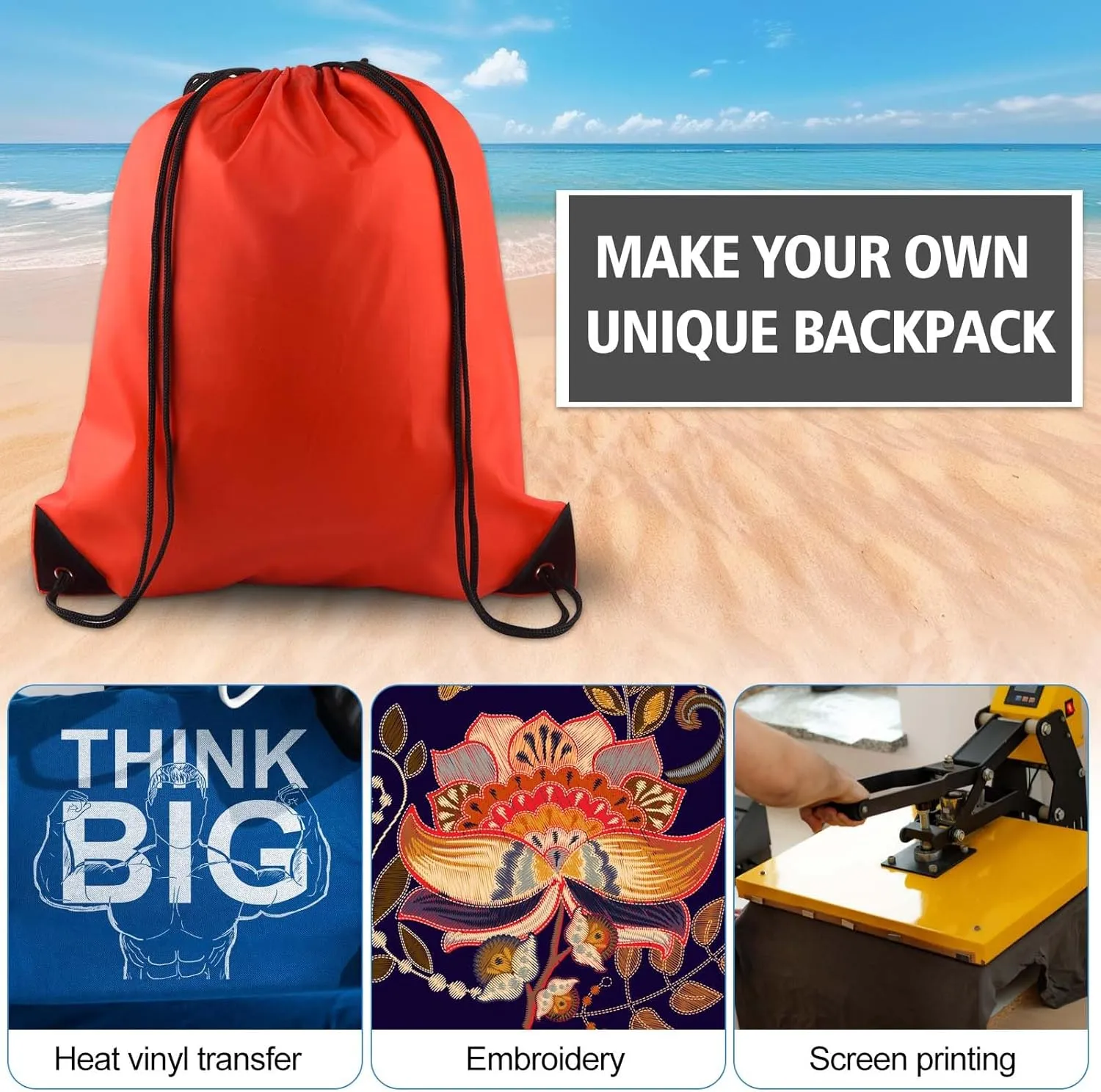 KUUQA 25Pcs Red Drawstring Backpack Bags, Gym Sport Traveling Backpack, Red