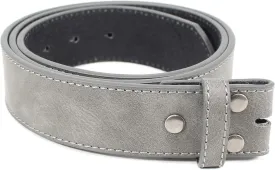 Leather Belt Strap with Vintage Distressed Texture 1.5" Wide with Snaps and without Buckle