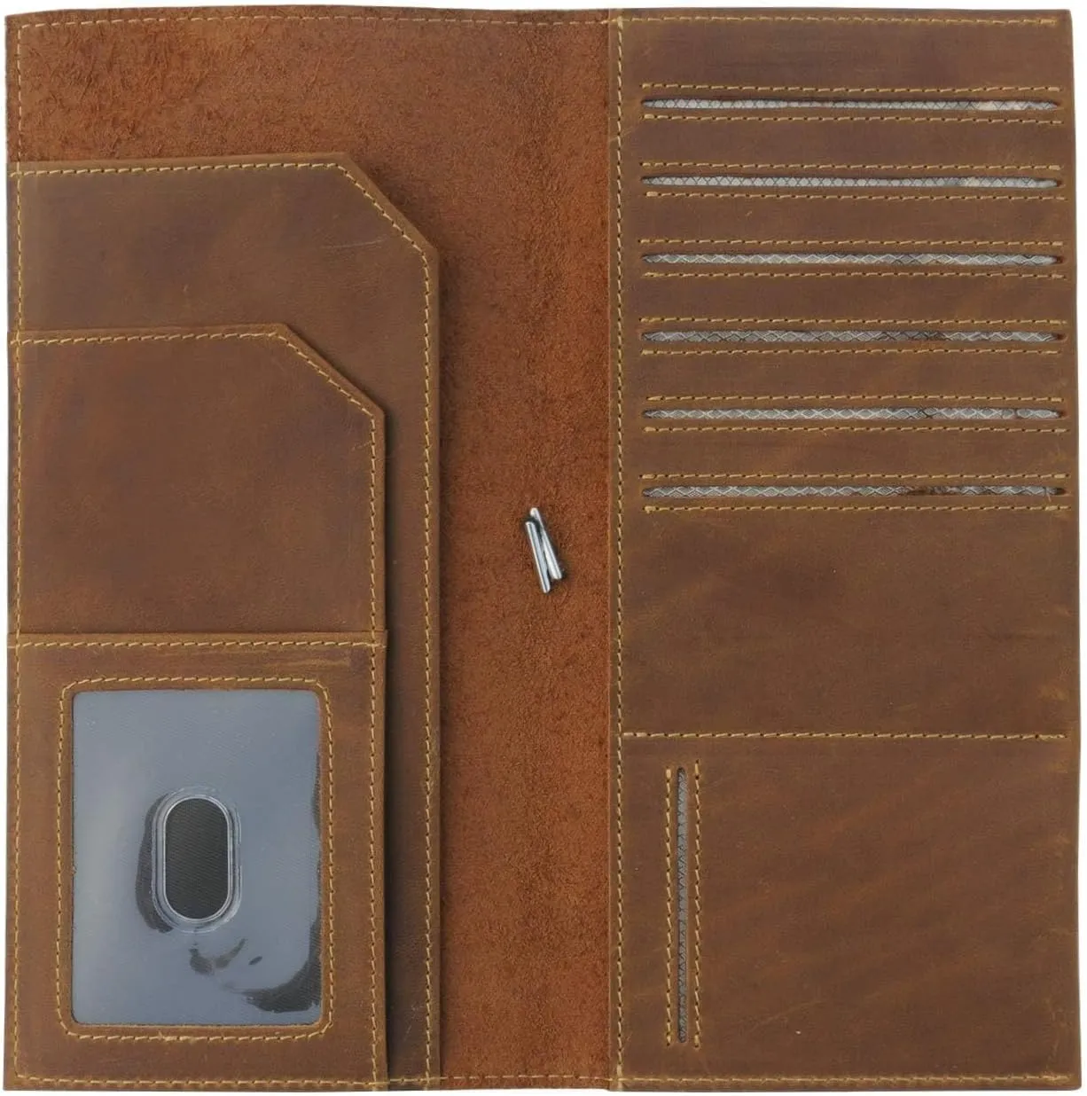 Leather Travel Wallet with Passport Holder - Genuine Leather Case with RFID Blocking for Men and Women - Passport Wallet, Leather Folding Wallet for Passports