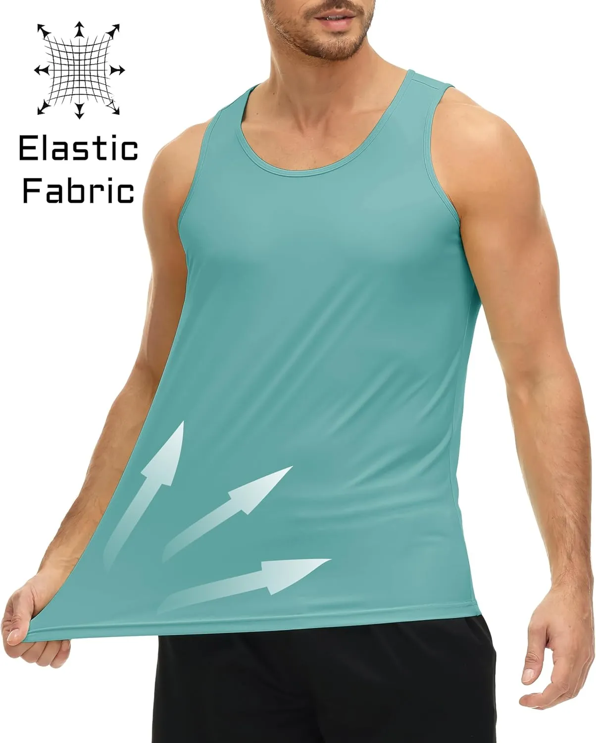 MAGCOMSEN Men's UPF 50  Tank Top Quick Dry Summer Workout Muscle Sleeveless Shirts for Swim Beach Bodybuilding