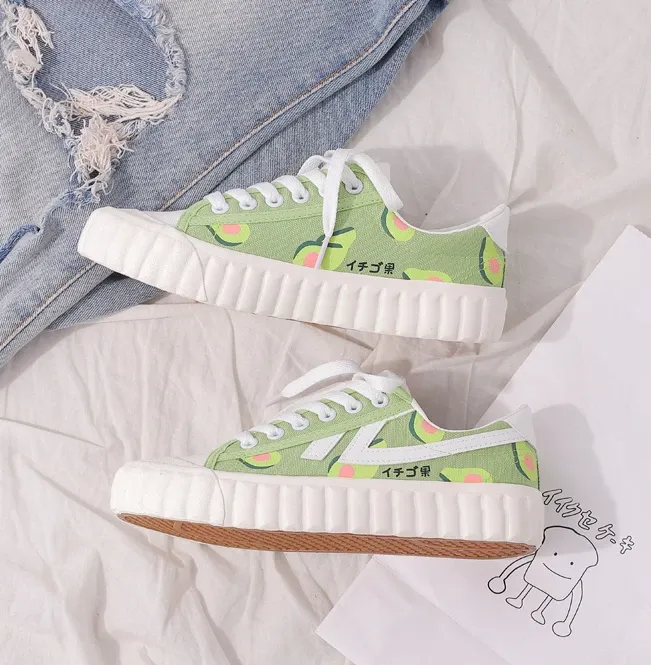 Matcha Green Avocado Canvas Shoes AD11032