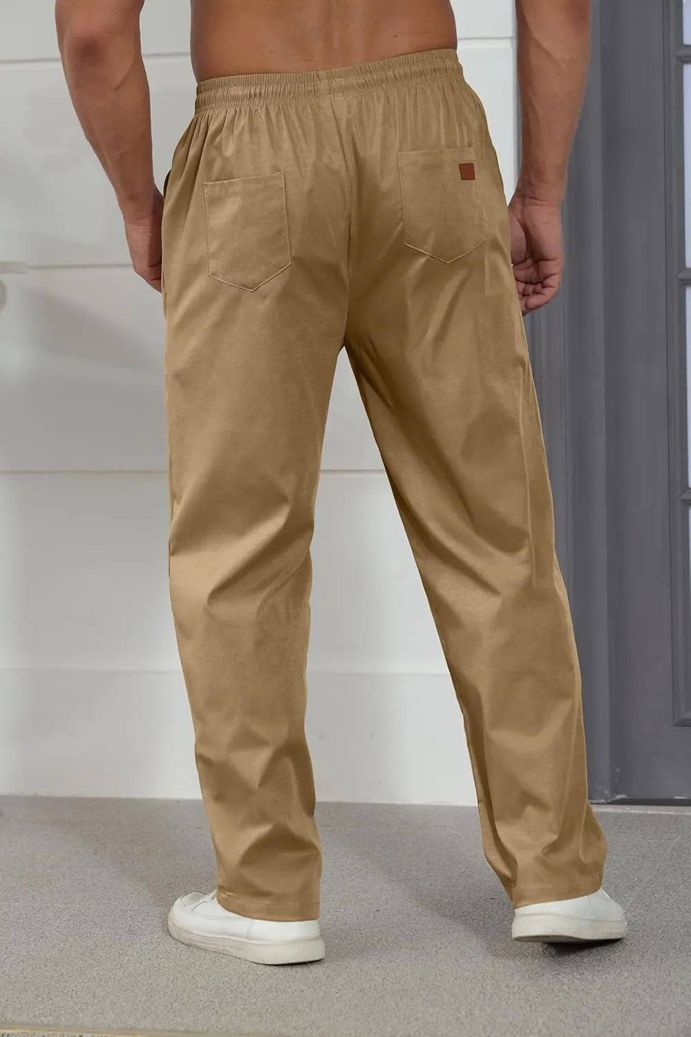 Mens Casual Jogger Pants Relaxed Fit Cargo Pants Drawstring Sweatpants Hiking Outdoor Twill Sport Pants