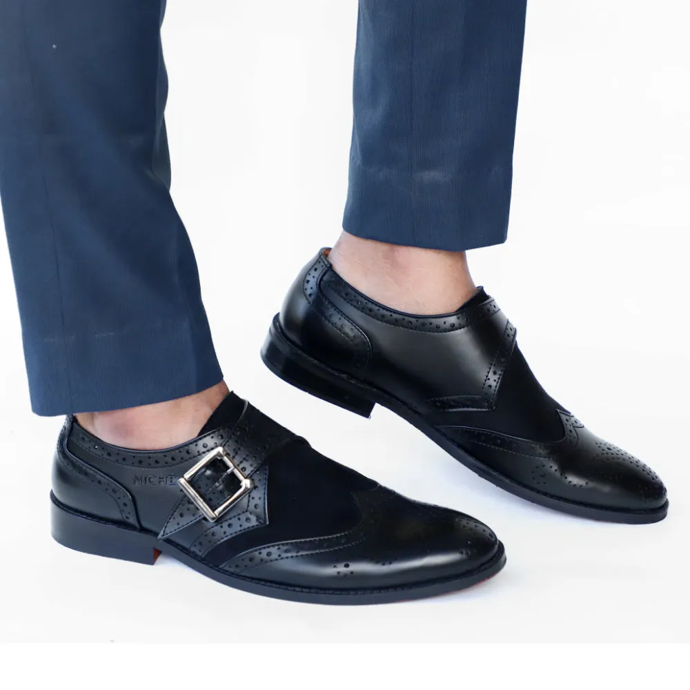 NICHE Black Dual Tone Single Strap Monk