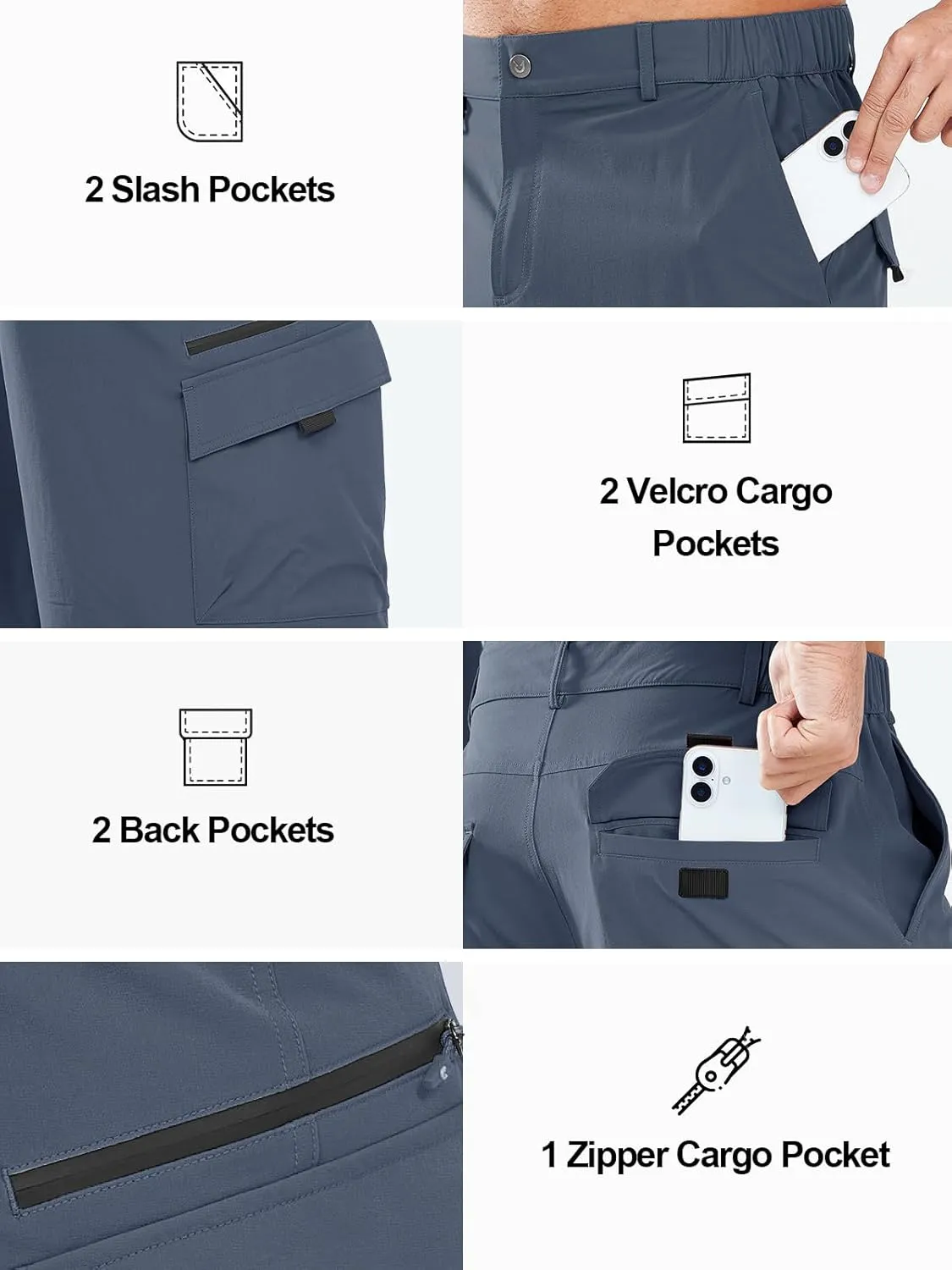 NORTHYARD Men's Casual Cargo Shorts Lightweight 9" Hiking Golf Work Quick Dry Camping Outdoor Travel Fishing with 7 Pockets