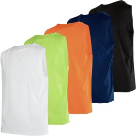 Real Essentials 5 Pack: Boys Dry-Fit Active Athletic Performance Tank Top