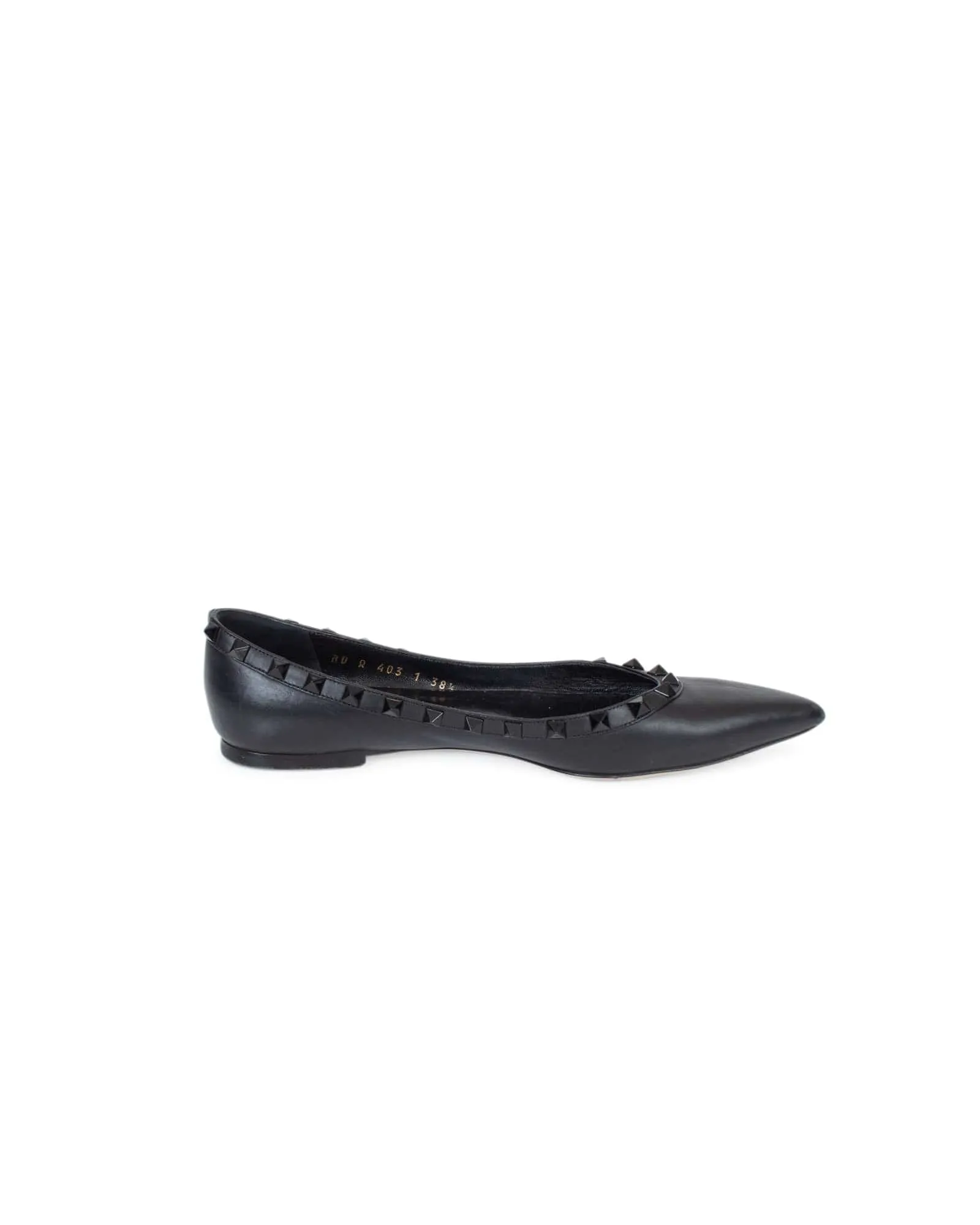 Rockstud Leather Ballet Flats