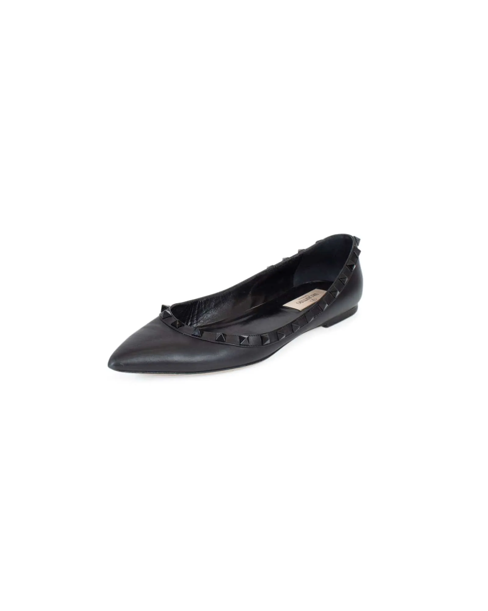 Rockstud Leather Ballet Flats