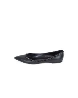 Rockstud Leather Ballet Flats