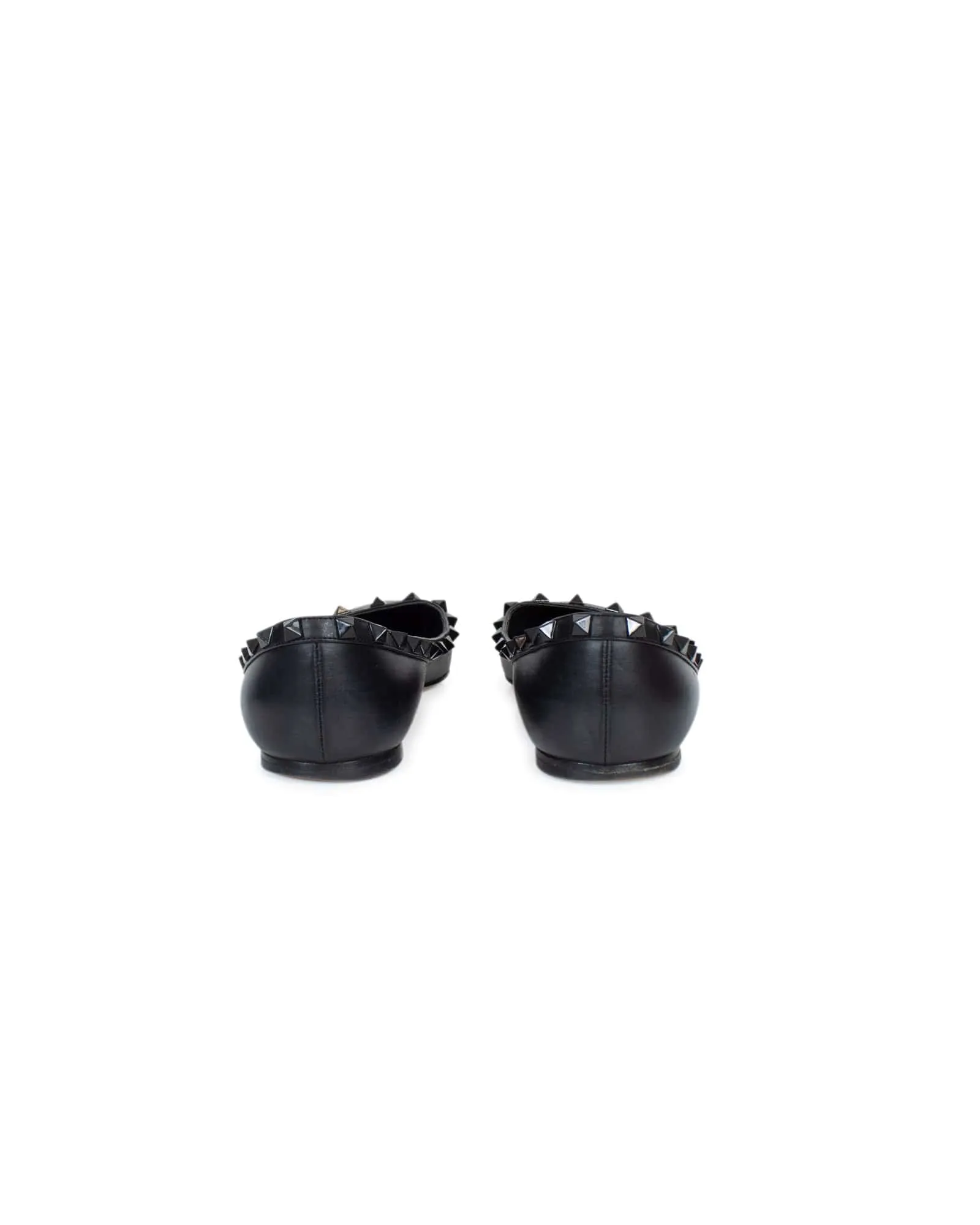 Rockstud Leather Ballet Flats