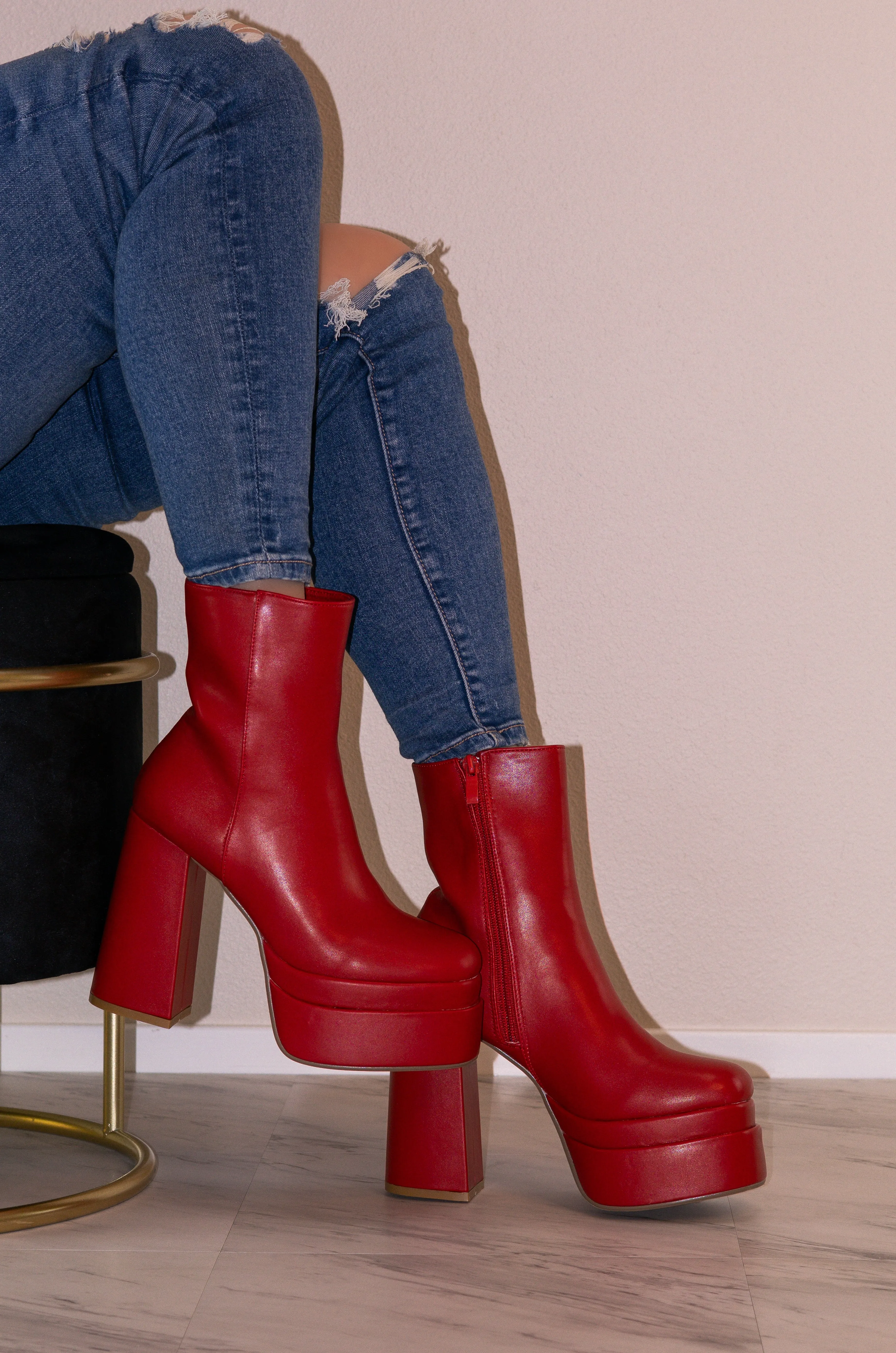 Twice - Chunky High Heel Ankle Boots For Women