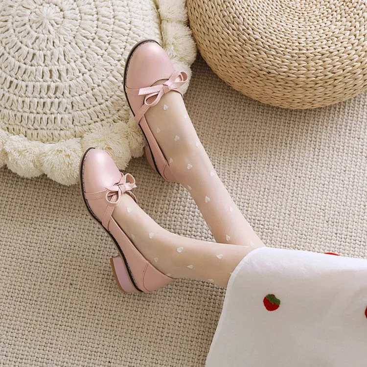 Women's Knot Chunky Heels Pumps