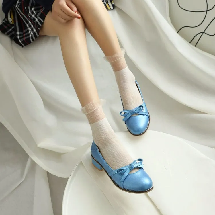 Women's Knot Chunky Heels Pumps