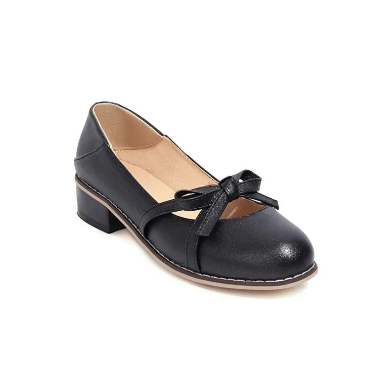 Women's Knot Chunky Heels Pumps