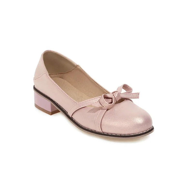 Women's Knot Chunky Heels Pumps