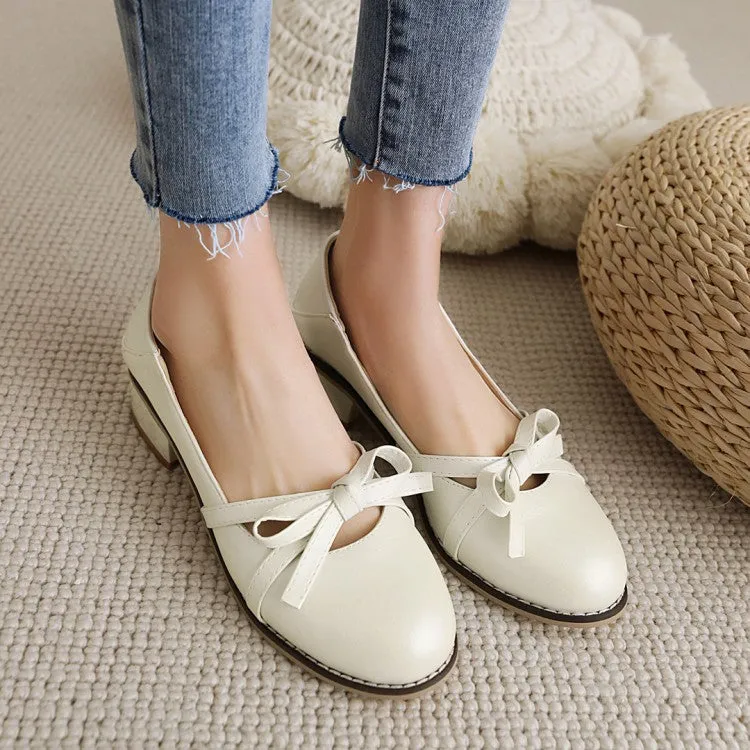 Women's Knot Chunky Heels Pumps