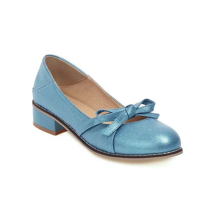 Women's Knot Chunky Heels Pumps