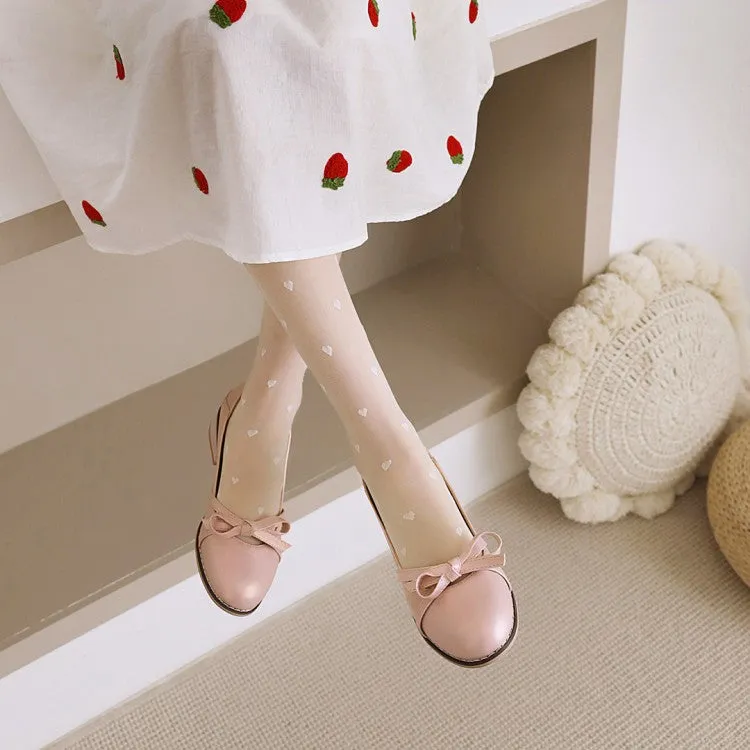Women's Knot Chunky Heels Pumps