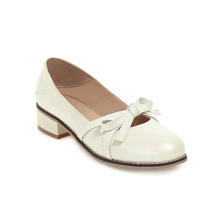 Women's Knot Chunky Heels Pumps