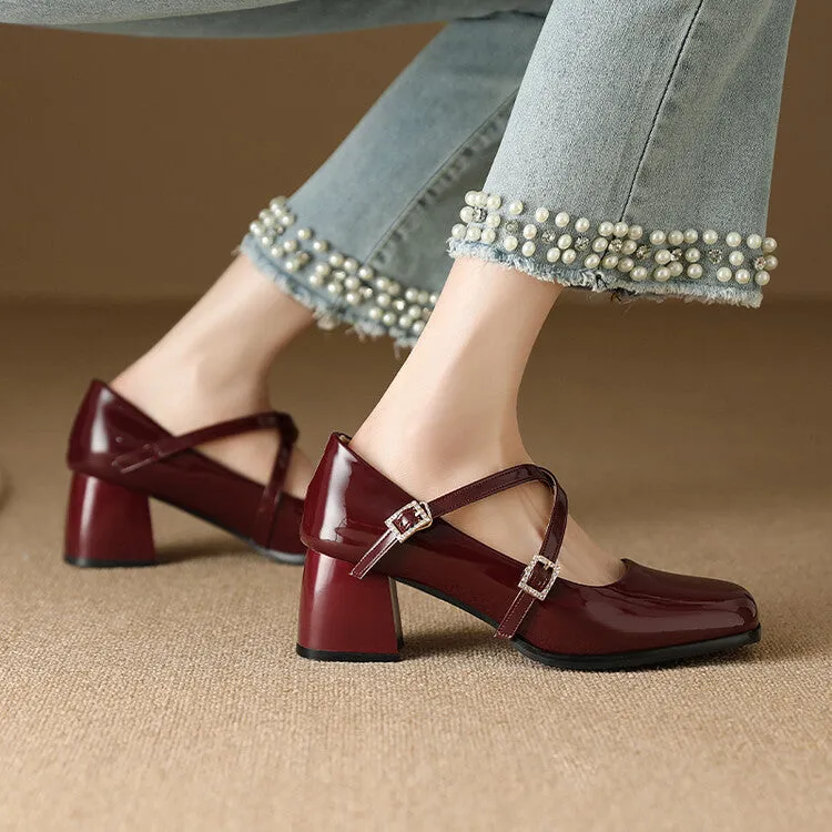 Women's Mary Janes Block Heel Pumps
